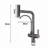 Messing Keukenkraan met Gefilterde Uitloop | Enkel Handvat | Geborsteld