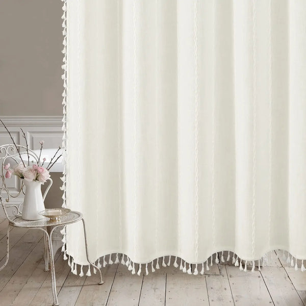 RustiCotton Douchegordijn – Waterdicht & Dikke Linnenlook