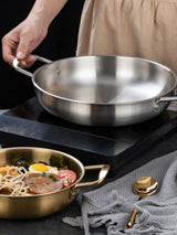 GastroPan – Roestvrijstalen Saus- & Paellapan met Handgreep