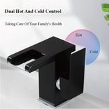 Wastafelkraan met Watervaluitloop – 2-Gats | Enkele Hendel | Keramisch Ventiel | Inclusief Slangen & Dekplaat