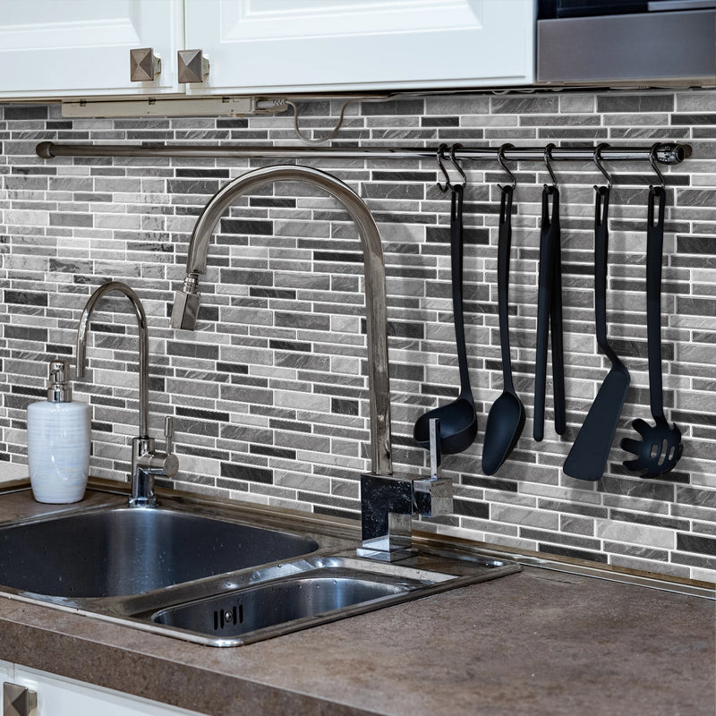 LuxeMarmer Zwart-Wit Marmerlook Wandstickers