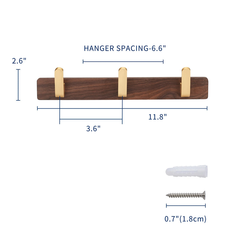 WalnutHook – 3-Haaks Handdoekrek van Hout & Metaal
