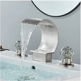 Wijdverspreide Wastafelkraan | Gepolijst Metaal | Dubbele Handgreep