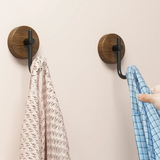 Houten Walnoot Hangende Hanger – Zwart of Wit | Decoratief & Praktisch