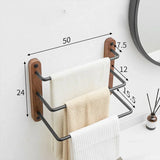 3 Dubbele Handdoekstang | <50 cm | Metaal | Zelfstaand