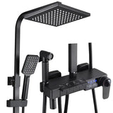 Thermostatische Doucheset – Geborsteld Goud | Messing & ABS | Verstelbare Hoogte | 20 Inch Vierkante Douchekop