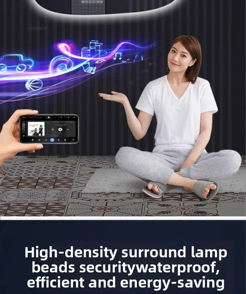 NordiLux Design Badkamerspiegel – Slimme LED Wandspiegel met Onregelmatige Vorm en Aluminium Frame