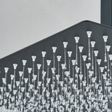 Vierkante Regendouchekop | Mat Zwart – Wand- & Plafondmontage | 360° Roteerbaar