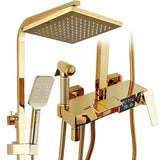 Thermostatische Doucheset – Geborsteld Goud | Messing & ABS | Verstelbare Hoogte | 20 Inch Vierkante Douchekop