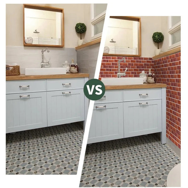 RetroBrick – 6-delige Zelfklevende Retro Baksteen Wandstickers (30x15cm)