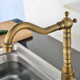 Antieke Wasbakkraan – 360° Draaibaar | Warm & Koud Water | Gouden Afwerking