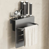 ChefSpace Wandgemonteerd Messenrek met Snijplankhouder – Roestvrijstaal