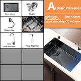 Keukenwastafel Roestvrijstaal Grote Enkele Nano Gegraveerde Honingraat Onderbouw Wastafel