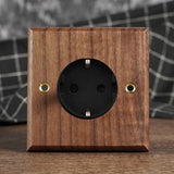 RetroLux Zwart Walnoot 1–4 Gang Wandschakelaar met Messing Toggle