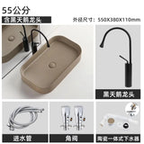 Rechthoekige Keramische Wastafel – Mat Afgewerkt | 9L Capaciteit | Bovenop het Aanrecht | Nordic Stijl