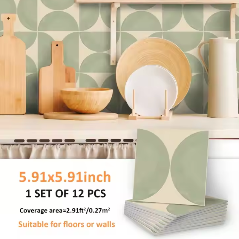 NordicTyle – 12-delige Scandinavische Vloersticker Set