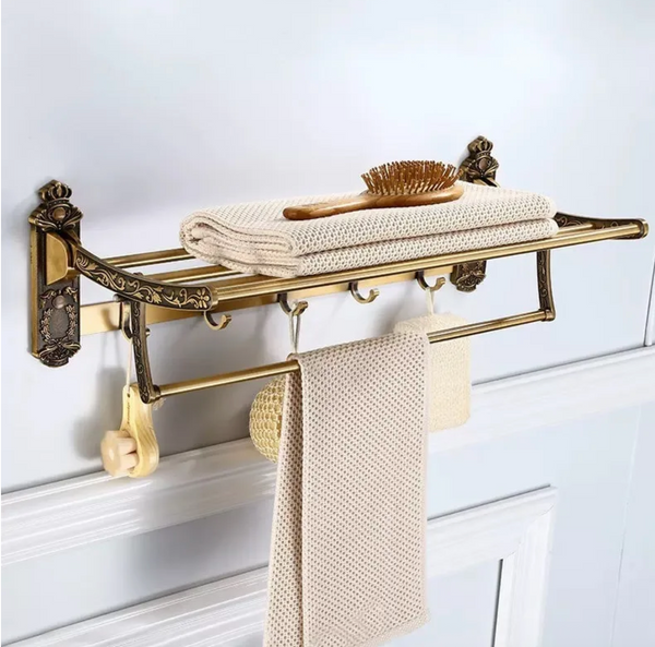 Vouwbaar Handdoekrek | Aluminium | 50–60 cm | Verplaatsbaar & Gelakt