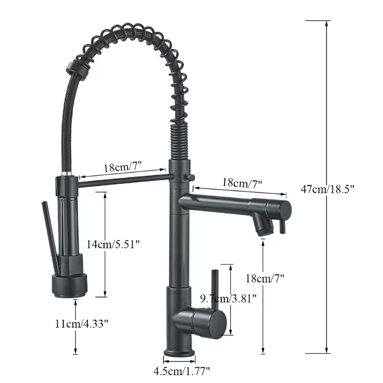 Uittrekbare Keukenkraan | Nikkelgoud | Warm & Koud Water | Enkel Handvat