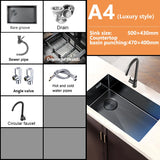 Keukenwastafel Roestvrijstaal Grote Enkele Nano Gegraveerde Honingraat Onderbouw Wastafel