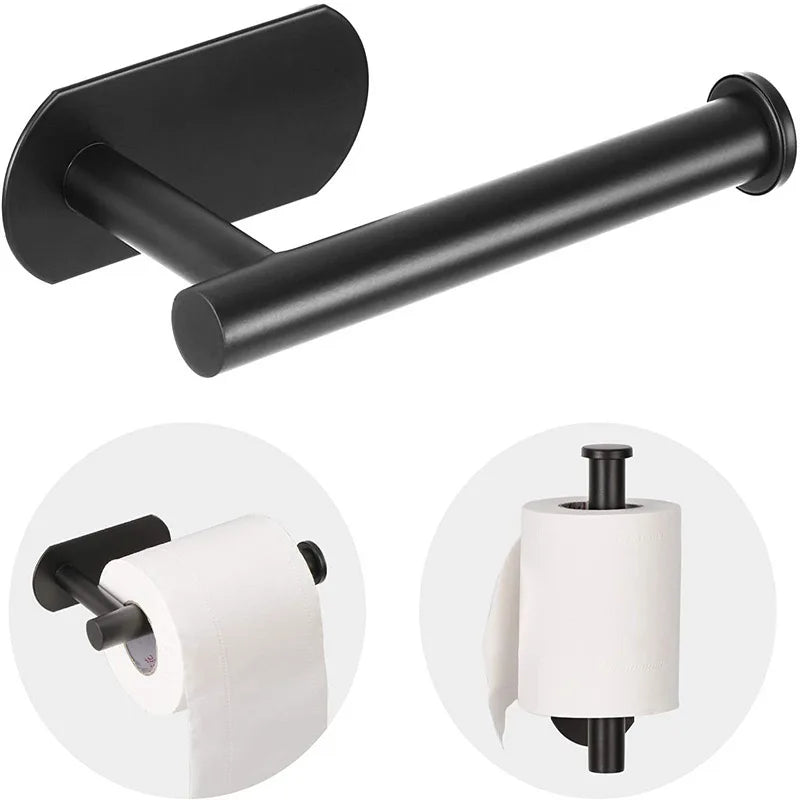 LUXROLLO - Zelfklevende RVS Toiletrolhouder (Verlengd & Zonder Boren)