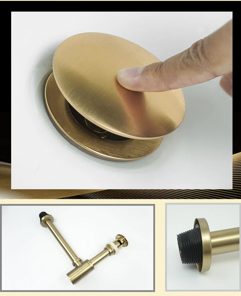 AquaStop Luxe Koperkleurige Geurvrije Sifon & Pop-Up Afvoer