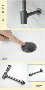 AquaStop Luxe Koperkleurige Geurvrije Sifon & Pop-Up Afvoer