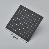 Vierkante Regendouchekop | Mat Zwart – Wand- & Plafondmontage | 360° Roteerbaar