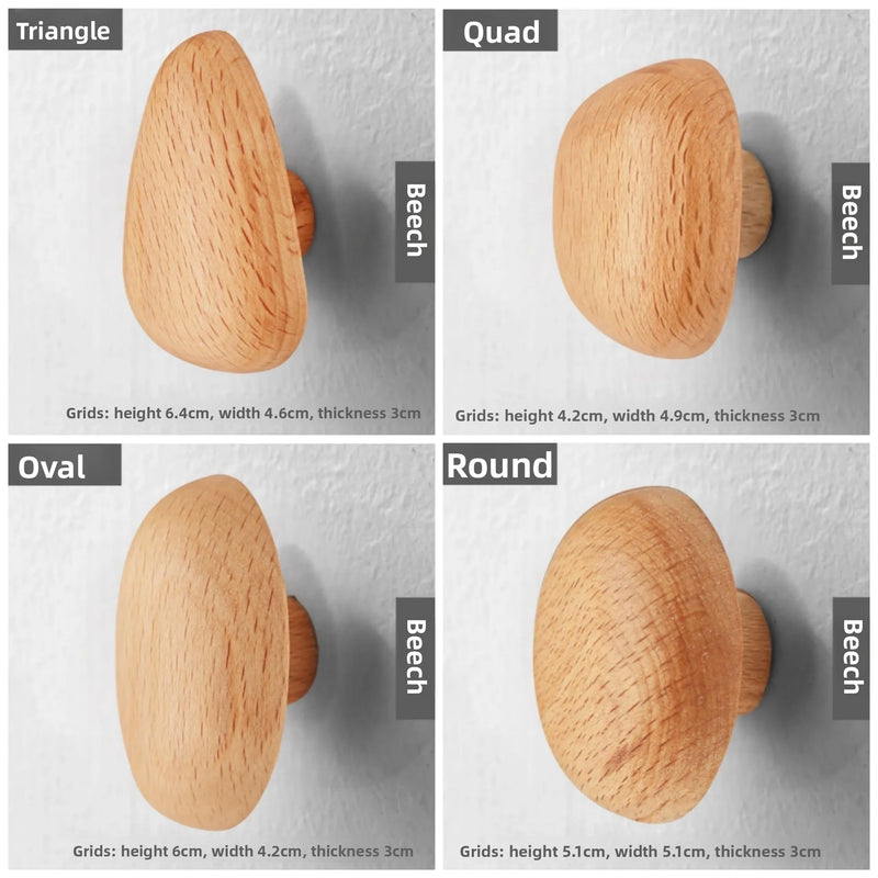 NordicPebble Massief Houten Wandhaak