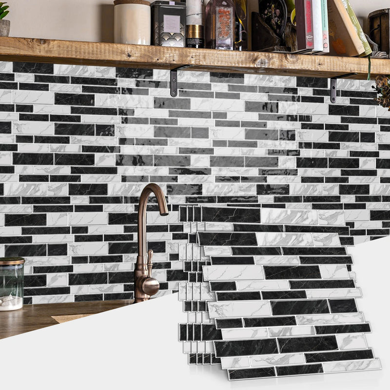 LuxeMarmer Zwart-Wit Marmerlook Wandstickers