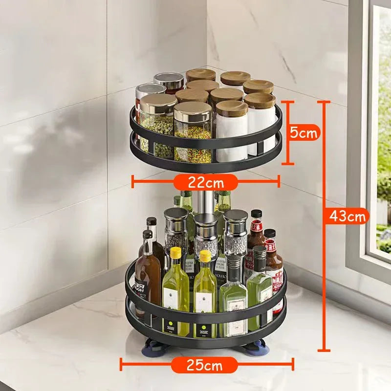 SpiceTurn Pro – 360° Draaiend Kruidenrek Organizer voor Keuken