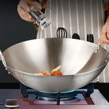 ChefMaster – Grote RVS Wokpan met Dubbele Handgrepen