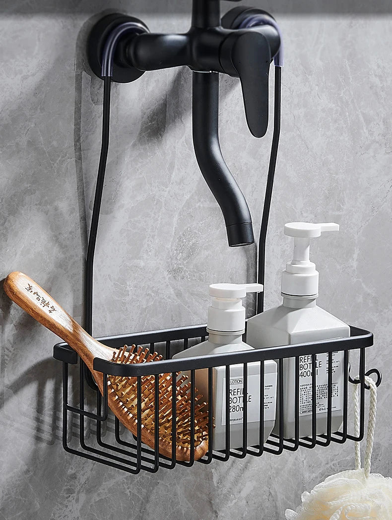 AluGrip Doucherek Zonder Boren – Verwijderbaar Aluminium Badmandje – Wandmontage & Roestvrij