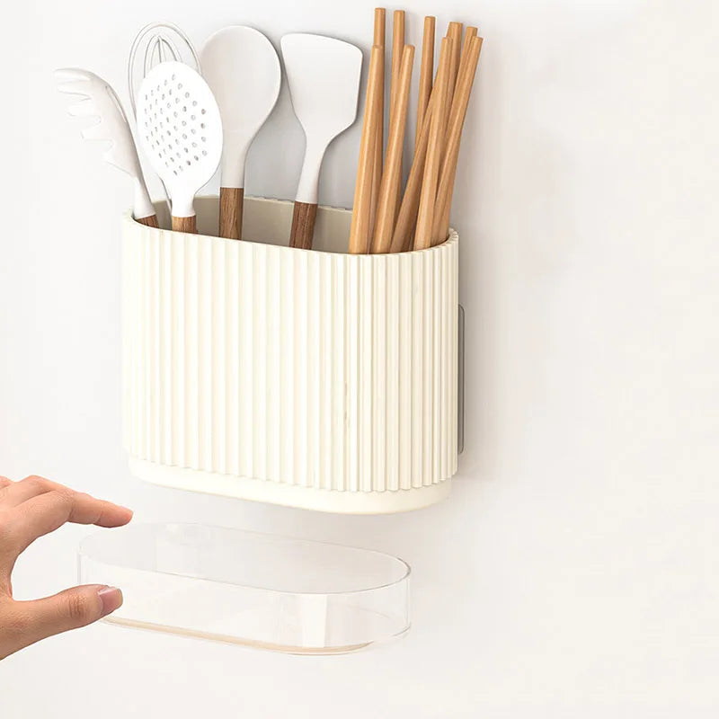 Organix – Multifunctionele Keukenbestekhouder met Afvoer & Wandmontage (Zonder Boren)