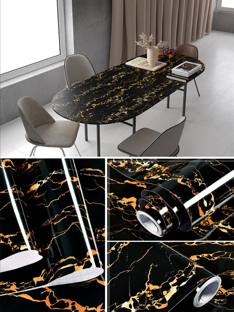 MarbleShield – Luxe Zelfklevende Marmerfolie voor Keuken & Meubels