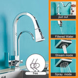 Zwarte Uittrekbare Keukenkraan | RVS | Warm & Koud