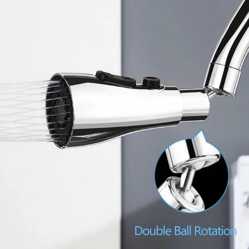 HydroFlex360 – Multifunctioneel 360°/720° Draaibaar Keukenkraan Opzetstuk met 3 Waterstanden