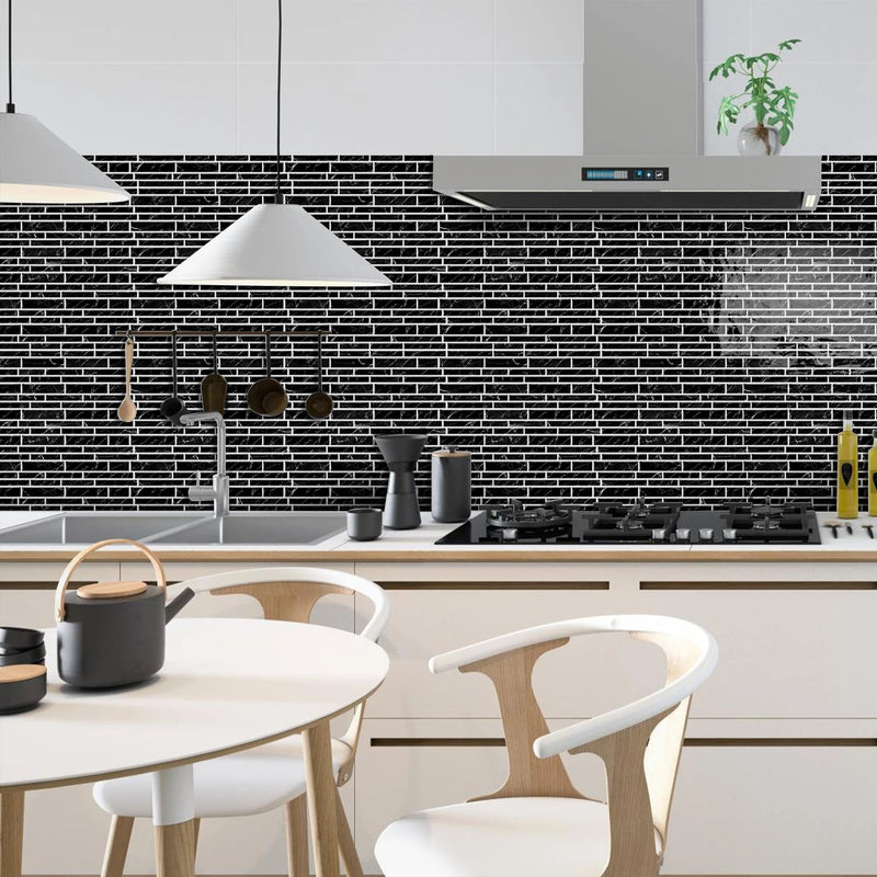 LuxeMarmer Zwart-Wit Marmerlook Wandstickers