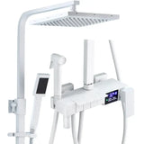 Thermostatische Doucheset – Geborsteld Goud | Messing & ABS | Verstelbare Hoogte | 20 Inch Vierkante Douchekop