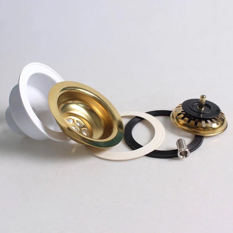 Aurelio Goudkleurige RVS Gootsteenstop – 114mm Luxe Afvoerzeef