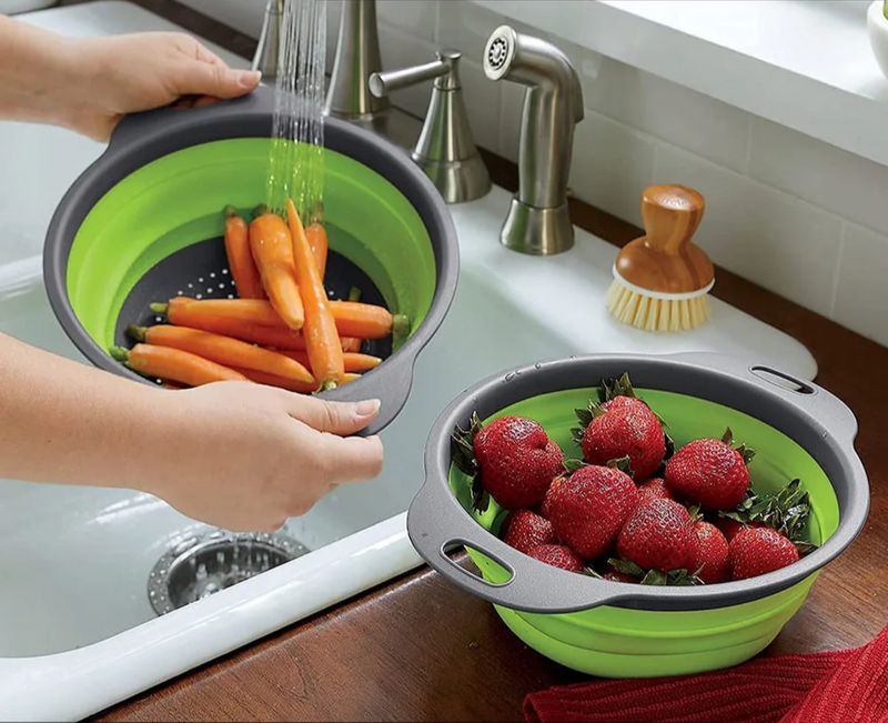 FlexiDrain – Opvouwbare Siliconen Groente- en Fruitwasmand