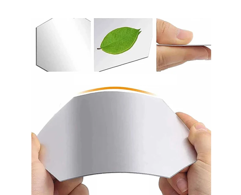 HexaShine – 45-delige Zeshoekige Spiegelmuursticker Set