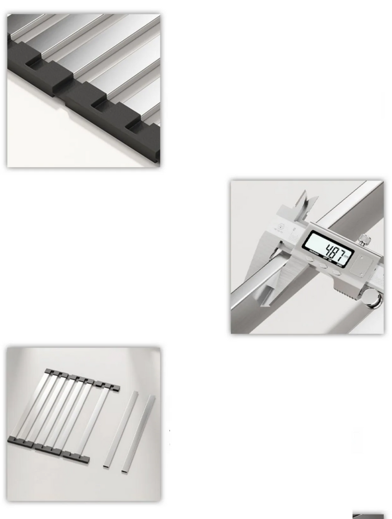 FlexiRack – Uitschuifbaar & Opvouwbaar 304 RVS Afdruiprek voor Spoelbak