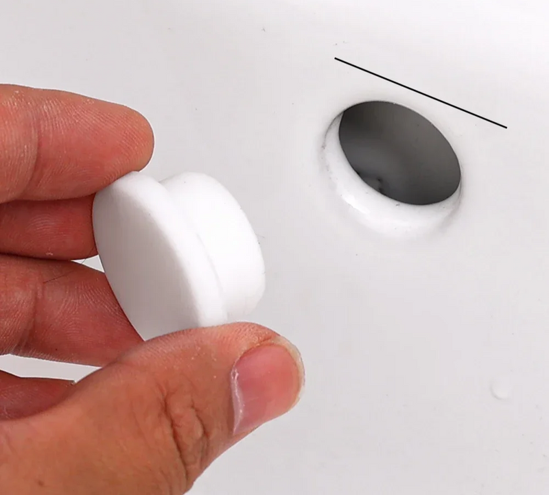 OVERFLOWSTOP – Universele Overloop Afdekdop voor Wasbak, Bad of Gootsteen