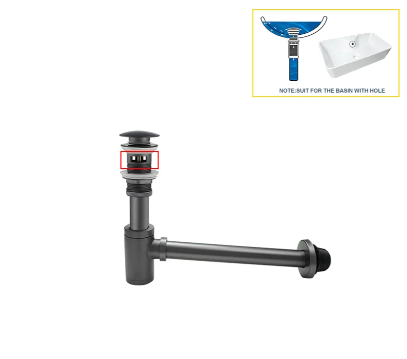 AquaStop Luxe Koperkleurige Geurvrije Sifon & Pop-Up Afvoer