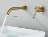 LuxaWall Elite – Inbouw Wastafelkraan in Geborsteld Goud