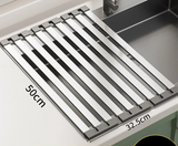 FlexiRack – Uitschuifbaar & Opvouwbaar 304 RVS Afdruiprek voor Spoelbak