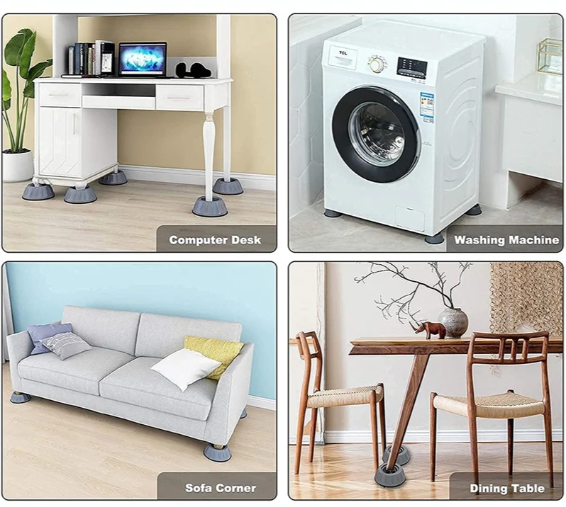 SilentGuard – Anti-Trill & Anti-Slip Wasmachine- en Meubelvoeten (4 stuks)