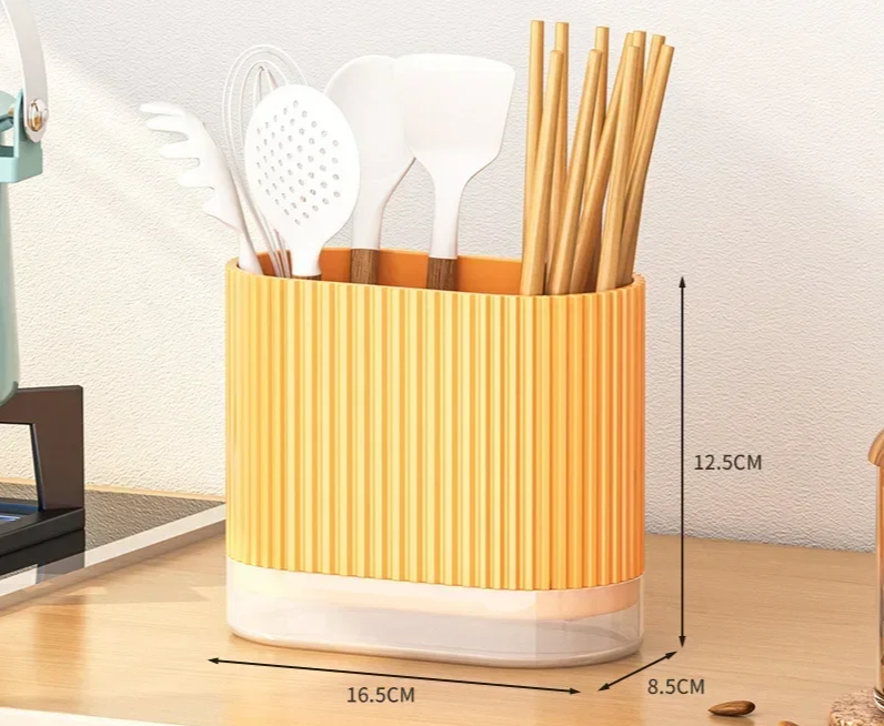 Organix – Multifunctionele Keukenbestekhouder met Afvoer & Wandmontage (Zonder Boren)