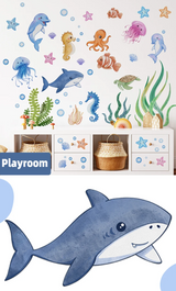 SeaWorld Oceaan Dieren Muurstickers – Onderwaterwereld Kinderkamer Decoratie met Schildpad, Dolfijn & Meer