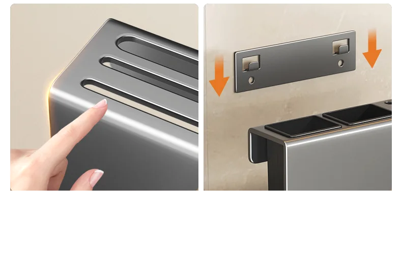 ChefSpace Wandgemonteerd Messenrek met Snijplankhouder – Roestvrijstaal